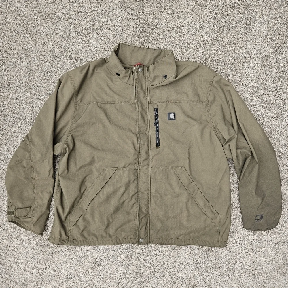 Carhartt Coat J162 Shoreline Waterproof Breathable Green Mens Jacket Sz 2XL XXL